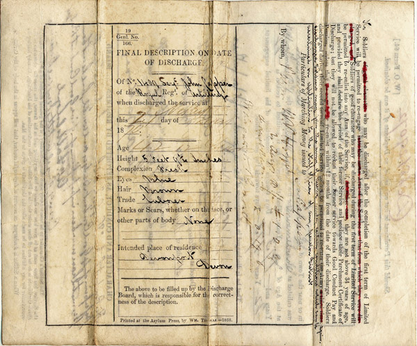 Parchment Certificate - reverse, rotated - larger