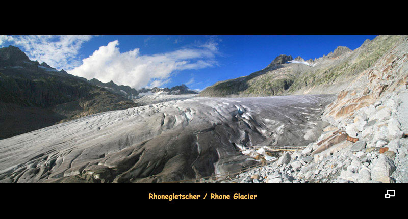 Anklicken zum Vergrern / Click for larger picture. Rhonegletscher/Glacier Eisgrotto-Eingag / Ice grotto entrance 8.2006