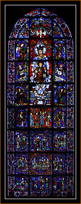 Chartres, Madonna des schnen Buntglasfensters  Chartres, Our Lady of the beautiful glass window