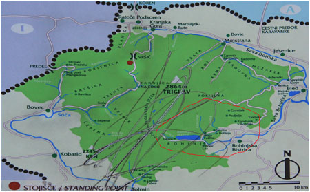 Karte Triglav Nationalpark / Map Triglav National Park