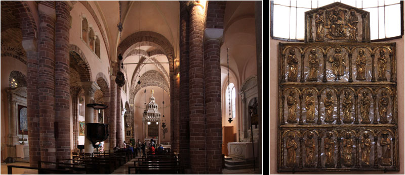 Das Kirchenschiff (li) und das Silberaltar (re), Sankt-Tryphon Kathedrale / The nave (l) and the Silver Altar (r), Cathedral of St. Tryphon