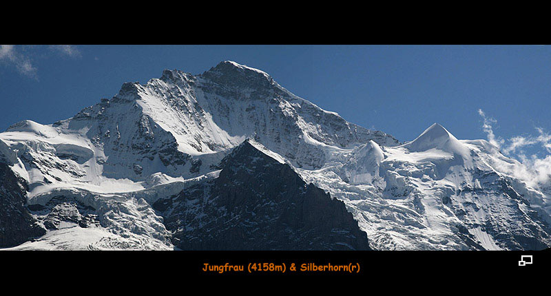 Anklicken zum Vergrern / Click for larger picture. Jungfrau, Silberhorn 8.2006