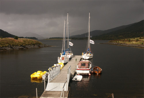 Boats on Loch Levin at Glencoe 18.9.04